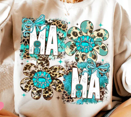 #1036 MAMA LEOPARD PRINT WITH BOWS GLITTER