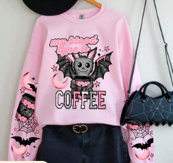 #1003 MY BLOOD TYPE IS COFFEE GLITTER WITH SLEEVES