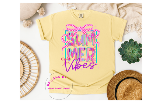 SUMMER VIBES WITH A BOW DTF OR SUBLIMATION PRINT #363
