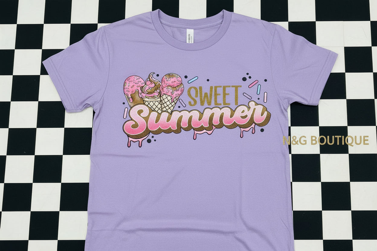 SWEET SUMMERTIME ICE CREAM CONES GLITTER CLEAR FILM #0003 (SUMMER) (ALL SEASON)