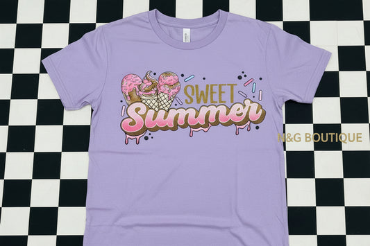 SWEET SUMMERTIME ICE CREAM CONES GLITTER CLEAR FILM #0003 (SUMMER) (ALL SEASON)