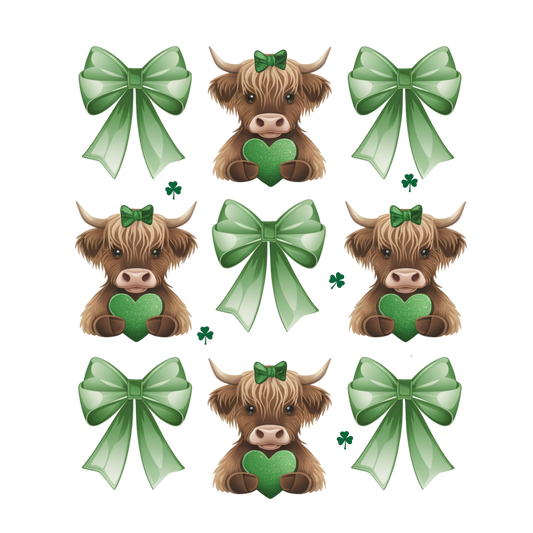 Green Bow Cows Sublimation Print #230