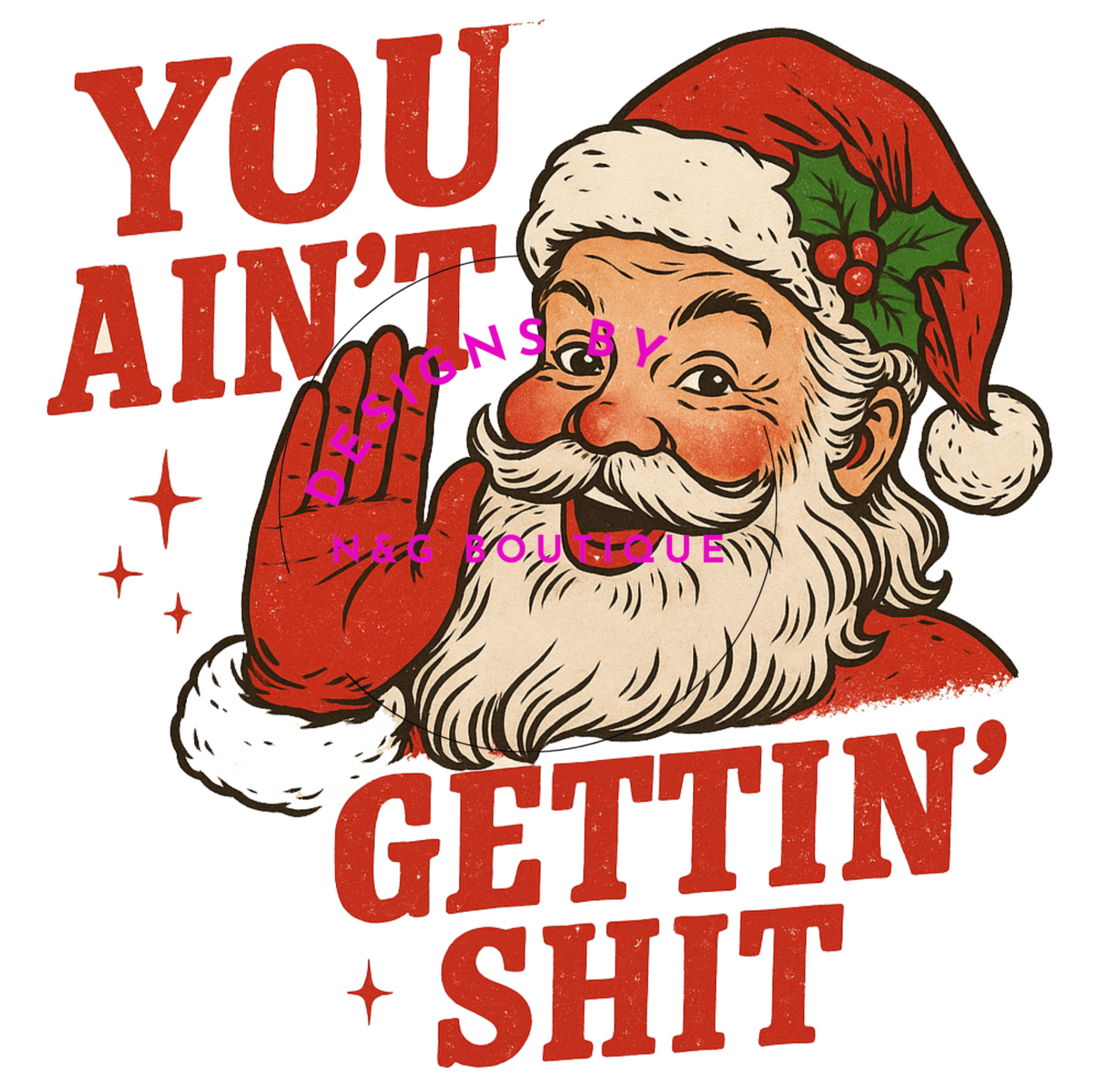 Funny Christmas T-Shirt, Holiday Humor Shirt, Santa Graphic #780