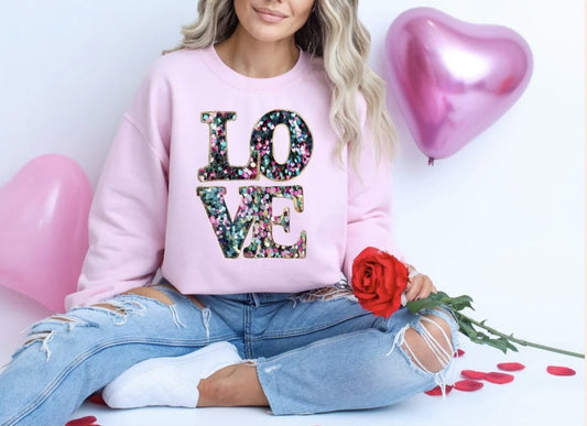 LOVE SEQUINS GLITTER FILM TRANSFER #0008 (VALENTINES)