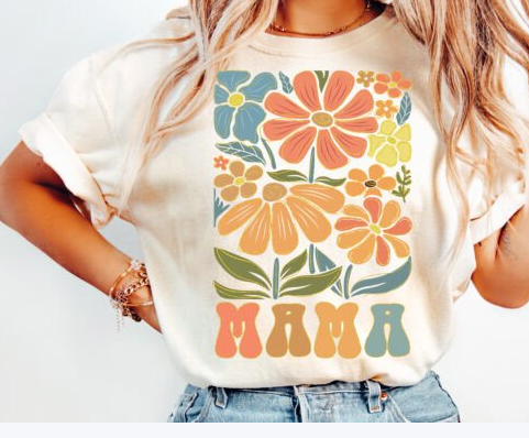 Floral Mama Boho Mama #529 Available in Sublimation or Dtf Just Pick Your Shirt