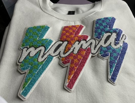 MAMA BOLT SEQUIN CHENILLE PATCH #0017 (ALL SEASON) (MAMA)