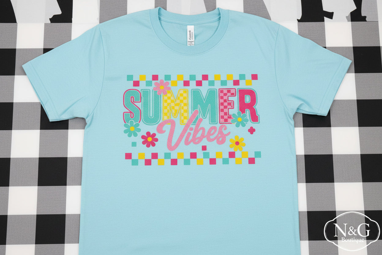 SUMMER VIBES PINK & TEAL GLITTER CLEAR FILM #0002 (SUMMER)